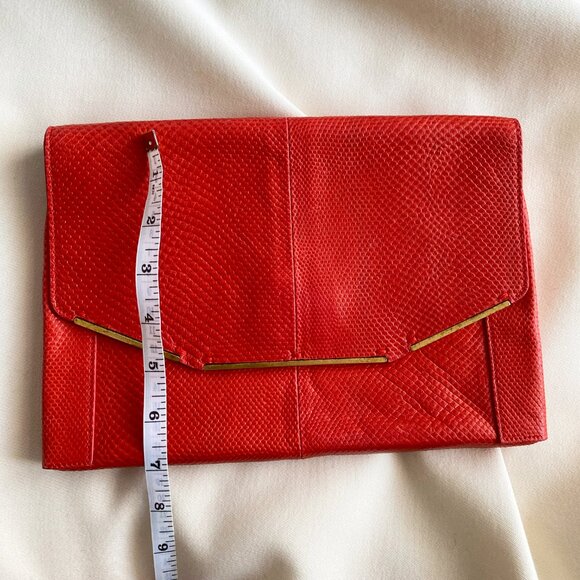 Lanvin Red Lizard Leather Miss Sartorial Wristlet/Clutch - Picture 13 of 14